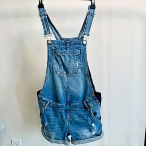 Maternity Denim Overalls Shorts Like New